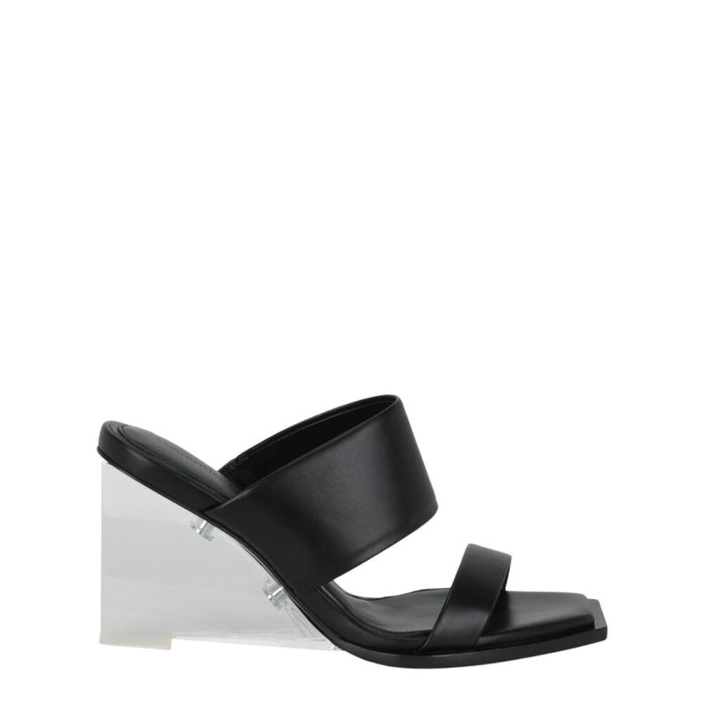 Alexander McQueen Shard Leather Sandals Black Womens
